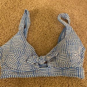 NWT Blue and White Polka Dot Bikini Top